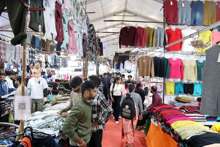 People gathered for shopping at Paddal Mela site