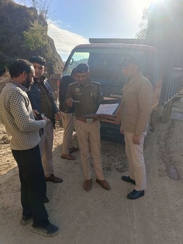 Three challans issued for illegal mining in Dharampur