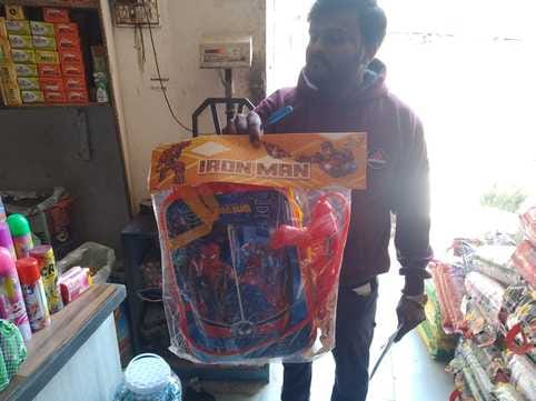 Holi... Shops selling colours and pichkaris are decorated