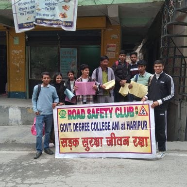 Aani College students made people aware about road safety