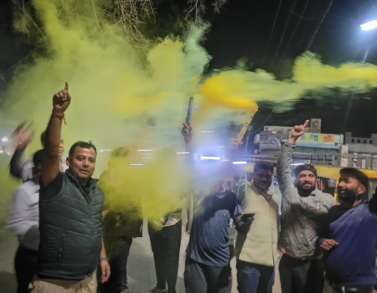 Celebrations on India's victory in Champions Trophy