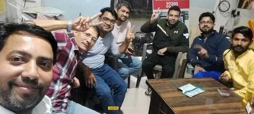 Crackers were burst and gulal was thrown on India's victory