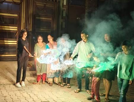Cricket lovers celebrate Champions Trophy victory