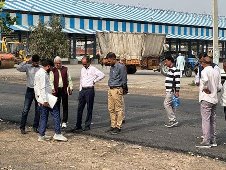 Investigation begins for negligence in road construction worth two crores in the new grain market