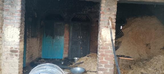 An innocent child got burnt in a fire caused by a domestic gas cylinder and died