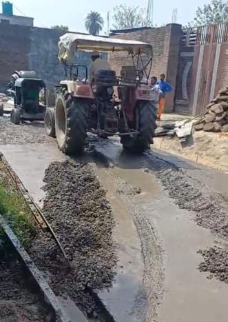 If the road to the house is not built then an attempt was made to run the tractor over the JE