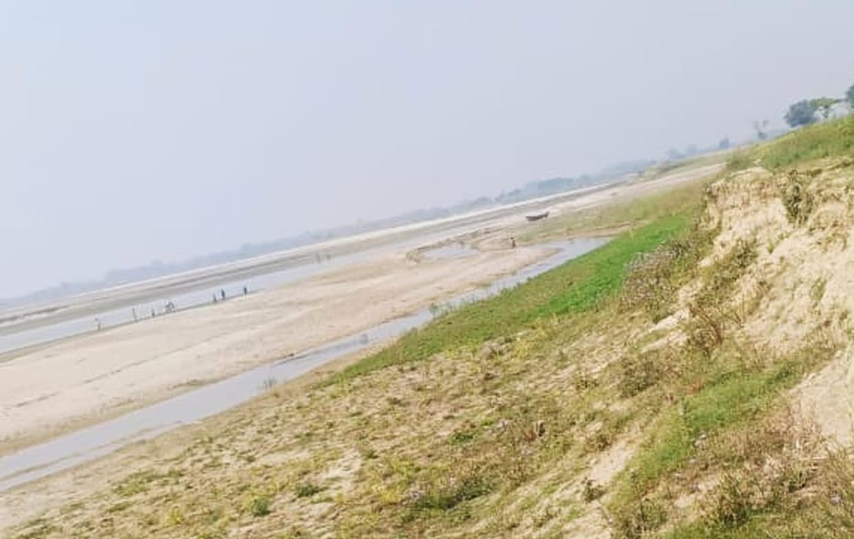 Rapti river flowing just 50 meters away from Bela village