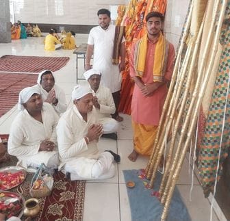 On the fourth day of Falgun festival, devotees took out Nishan Yatra