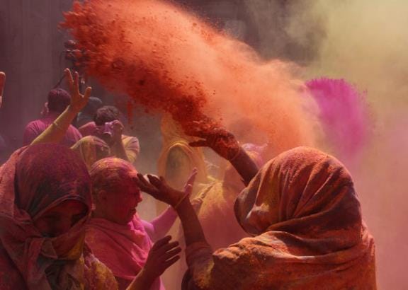 Colours brought smiles on the faces of widowed mothers