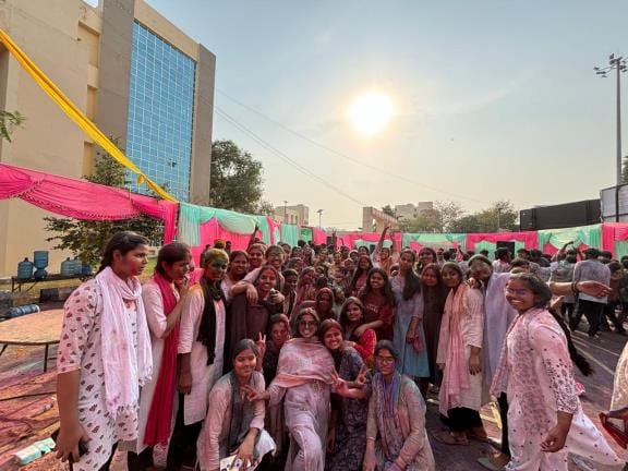 Holi's enthusiasm is everywhere, lots of colours and abir-gulal are flying