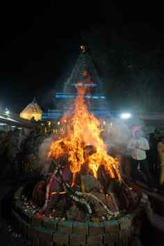 Holika Dahan took place in the courtyard of Baba Mahakal