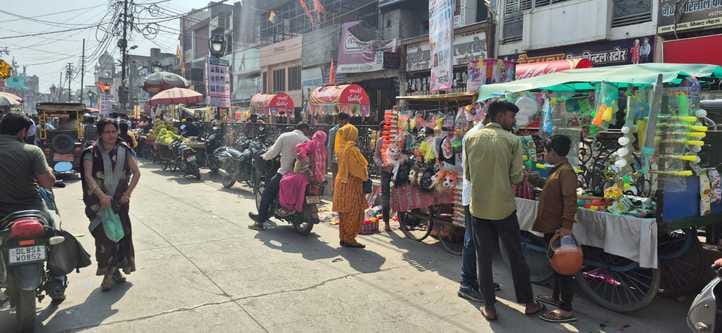 Crowds gathered in the markets, lots of shopping done
