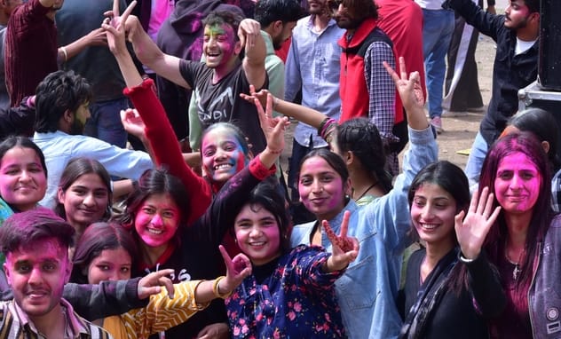 Gulal flew in abundance in Central University