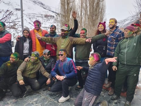 Holi was filled with colours of happiness amidst snowfall and bitter cold