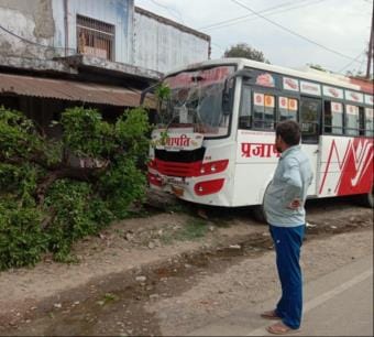Bus hits bike while overtaking, three injured