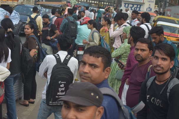 There is a fight for buses to go back after Holi