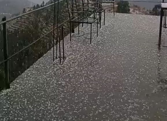 Hailstorm in Jot, heavy rain in Khajjiar