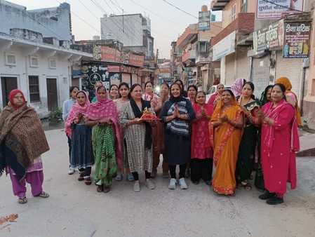 Prabhat Ferry was welcomed with flower shower