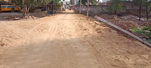 The work on the main road has been stuck for four months