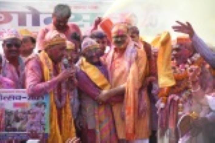 The joy of the festival of colours was evident in the Holi procession