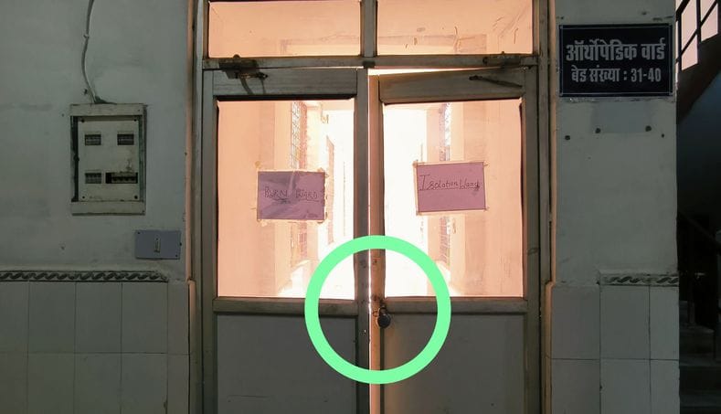 The burn ward was locked so that the doctor could not be on duty
