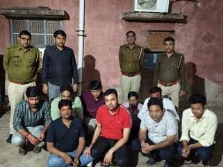 Hanumangarh News: Police arrested nine people gambling in Nohar