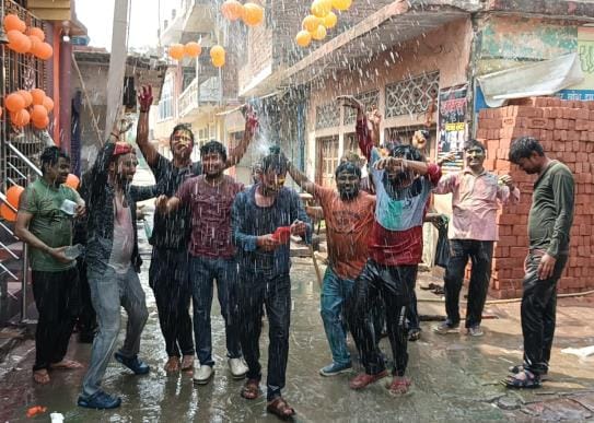 From the city to the border, people were drenched in colours