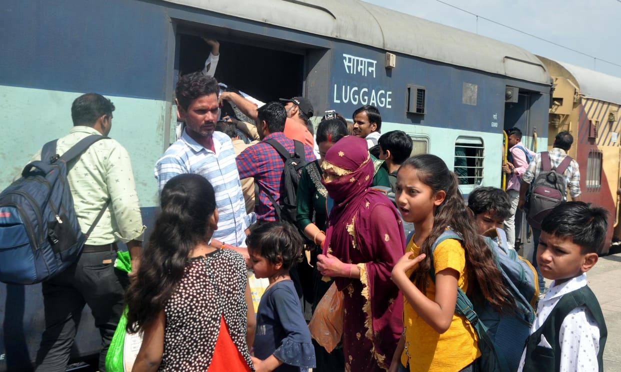 Trains were full, passengers travelled risking their lives