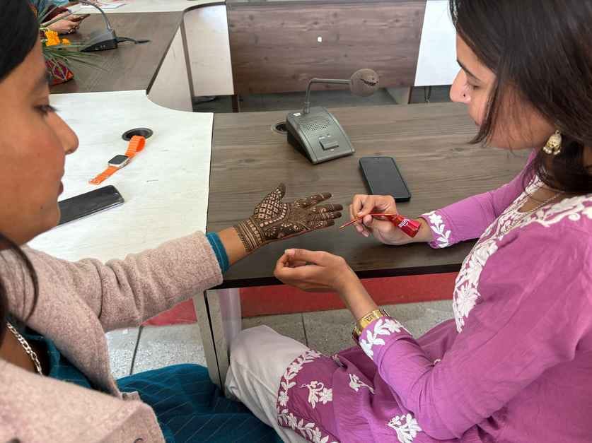 Sania, Komal first in Rangoli and Aarti, Palak first in Mehndi competition