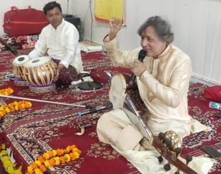 The sarod player gave a charming performance
