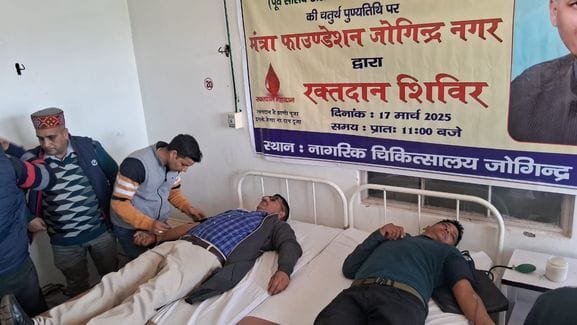 Tribute paid to late MP Ram Swaroop by donating blood