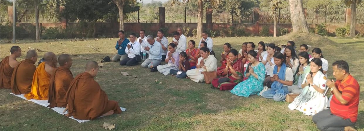 The team from Tripura prayed in Jetavana and Gandhakuti