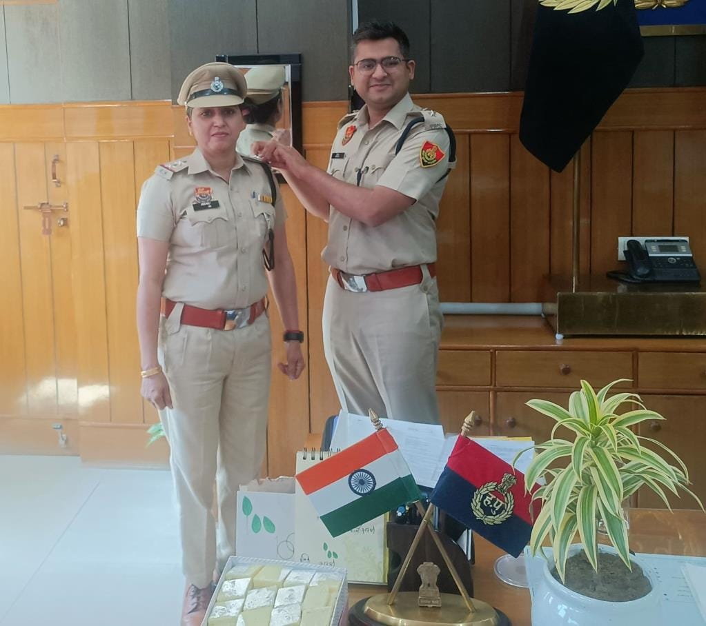 Assistant Sub Inspector Renu Chahar promoted to the post of Sub Inspector by SP
