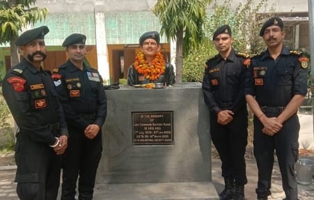 Statue of martyr commando Surendra installed in his native village Bajana Kalan