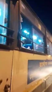 HRTC bus attacked in Kharar, glass broken