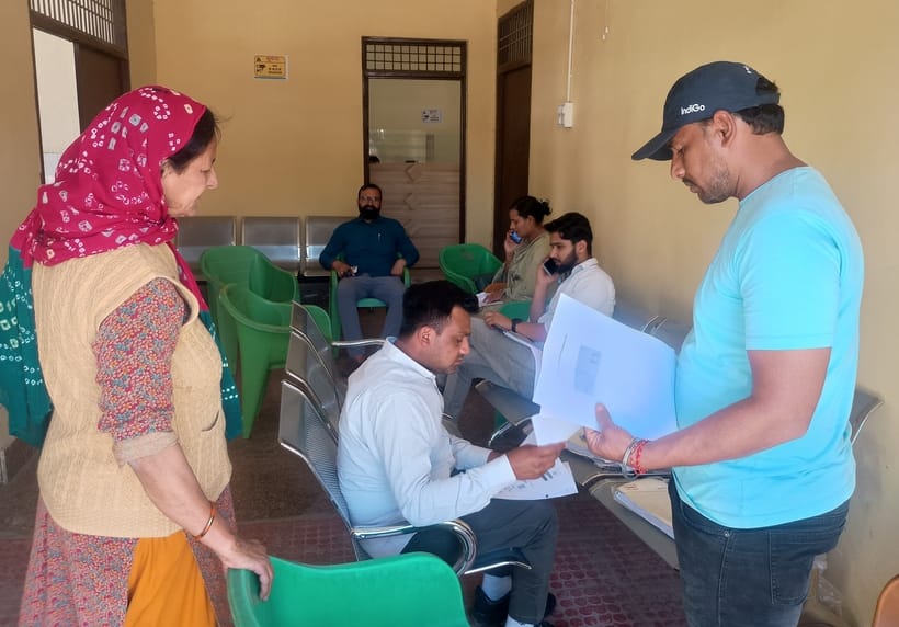 Pensioners got their documents checked in a special camp