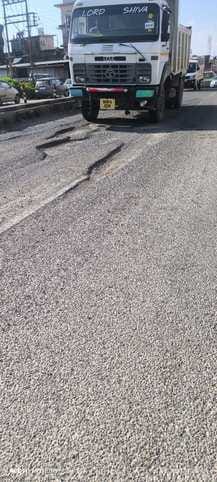 Deep potholes on the highway in Gagal are causing pain to the drivers.