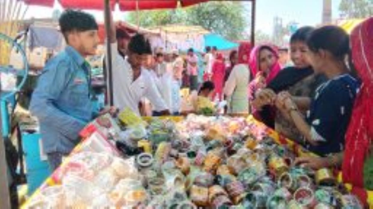 Devotees gathered for worship at Budhwari Mata Temple