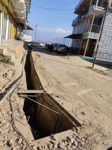 Road drains are becoming a problem for people in Nithar
