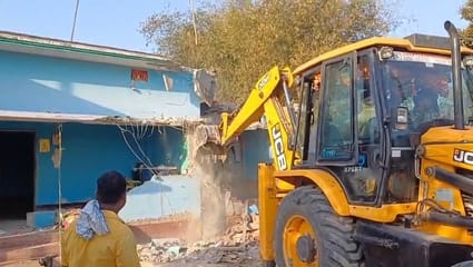 madhepura bihar news: 30 years old land dispute ends administration destroys crops on bulldozer