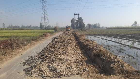 Widening of the road connecting the National Highway started