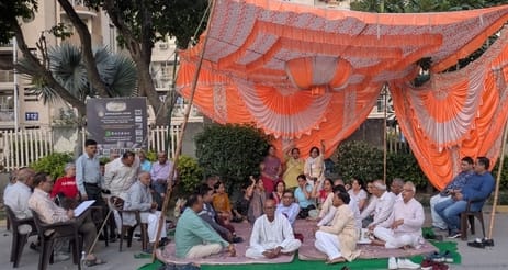 People staged a sit-in alleging embezzlement in the society