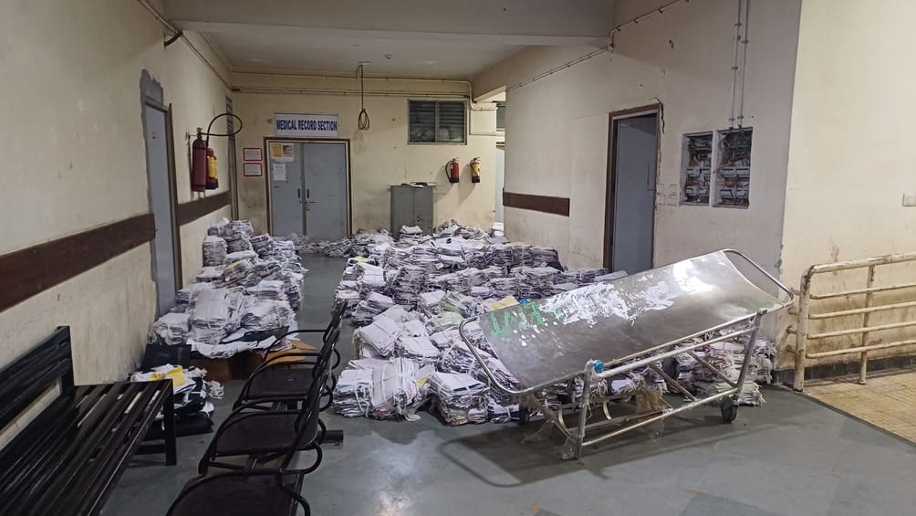 Security of patients' records with the help of broken stretcher in Tanda, system zero