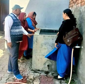 Mosquito larvae were checked in tanks by going from village to village