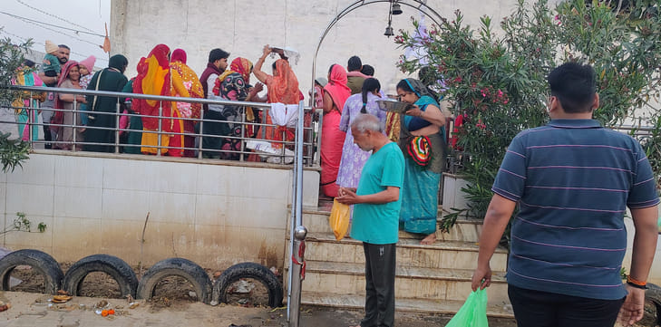 After worshipping Mata Sheetla, a vow was made for the long life of the child