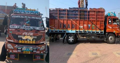 Kapilvastu police caught a truck loaded with grapes