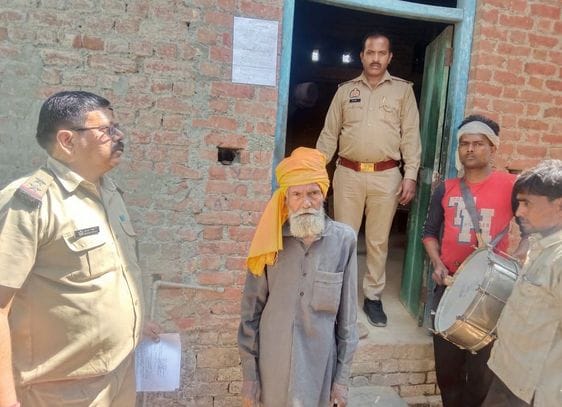 Attachment notice pasted on the house of the absconding accused in attempt to murder