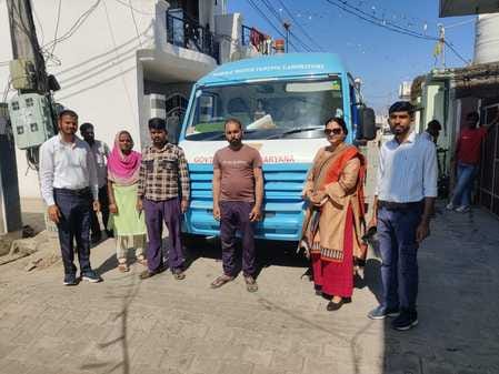 Water testing mobile van is checking the quality of water in villages