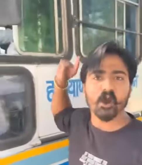 Students protested when the roadways bus was stopped one kilometer away
