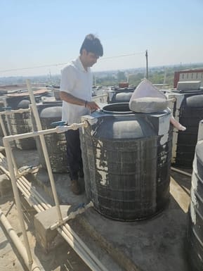 Larvae found in tanks of staff quarters in police line